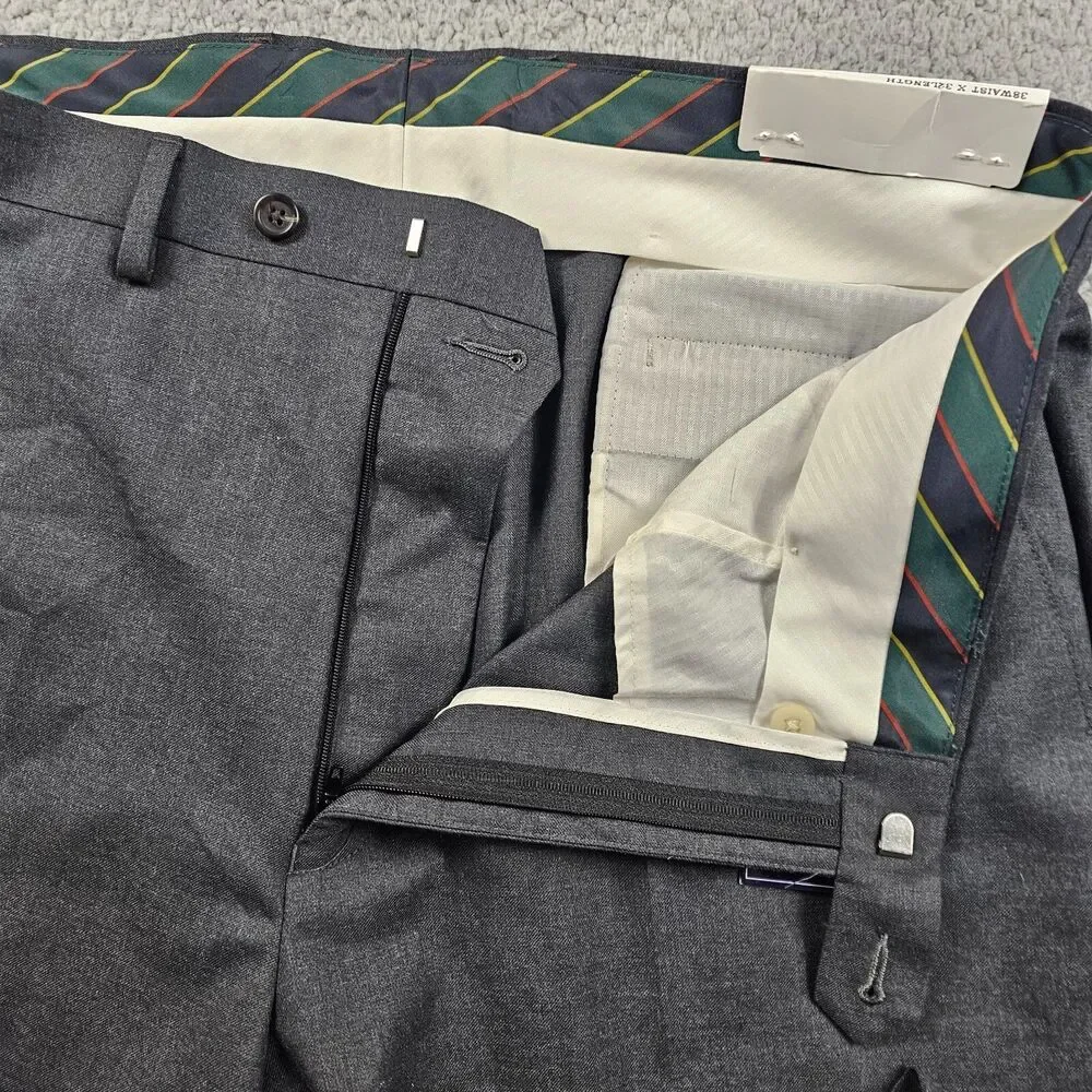 Chaps Ralph Lauren Dress Pants Mens 36x32* Gray Suit Separates Flat Front NWT